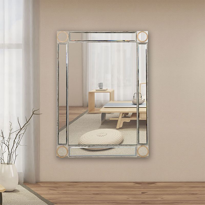 White Wooden Frame Glass Mirror XR45100-4